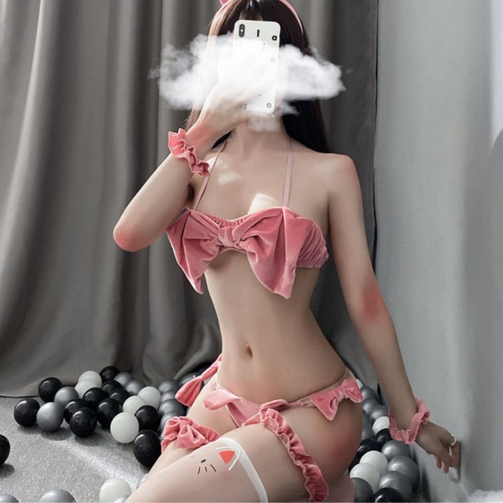 Set đồ cosplay thỏ ngọc sexy chất liệu nhung dễ thương gợi cảm M31 | BigBuy360 - bigbuy360.vn