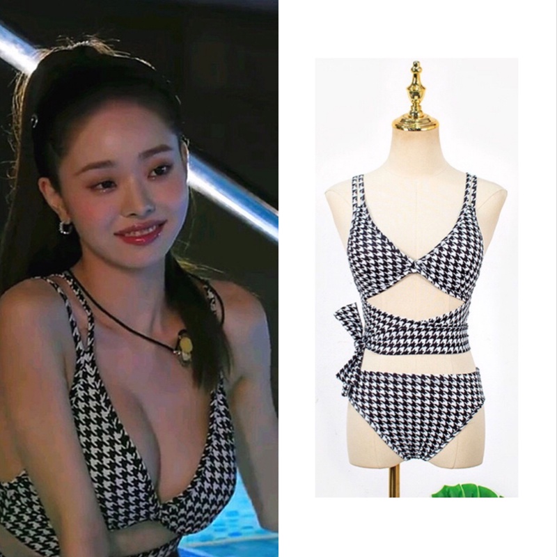 Freezia Đồ Bơi Bikini Họa Tiết Houndstooth Gợi Cảm Dành Cho Nữ