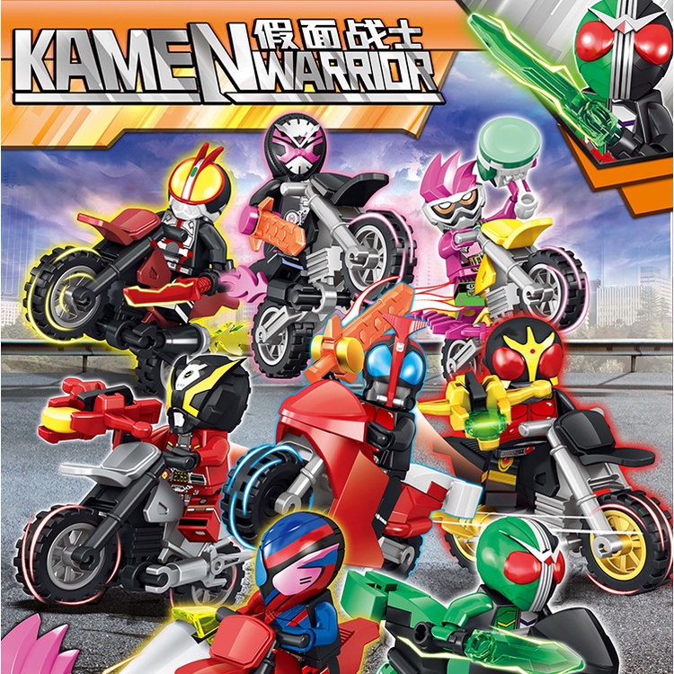 Lego Kamen Rider Time King mới Minifigure Mech Xe máy đeo mặt nạ Siêu nhân Cậu bé Xếp hình dành cho trẻ em Lắp ráp các k