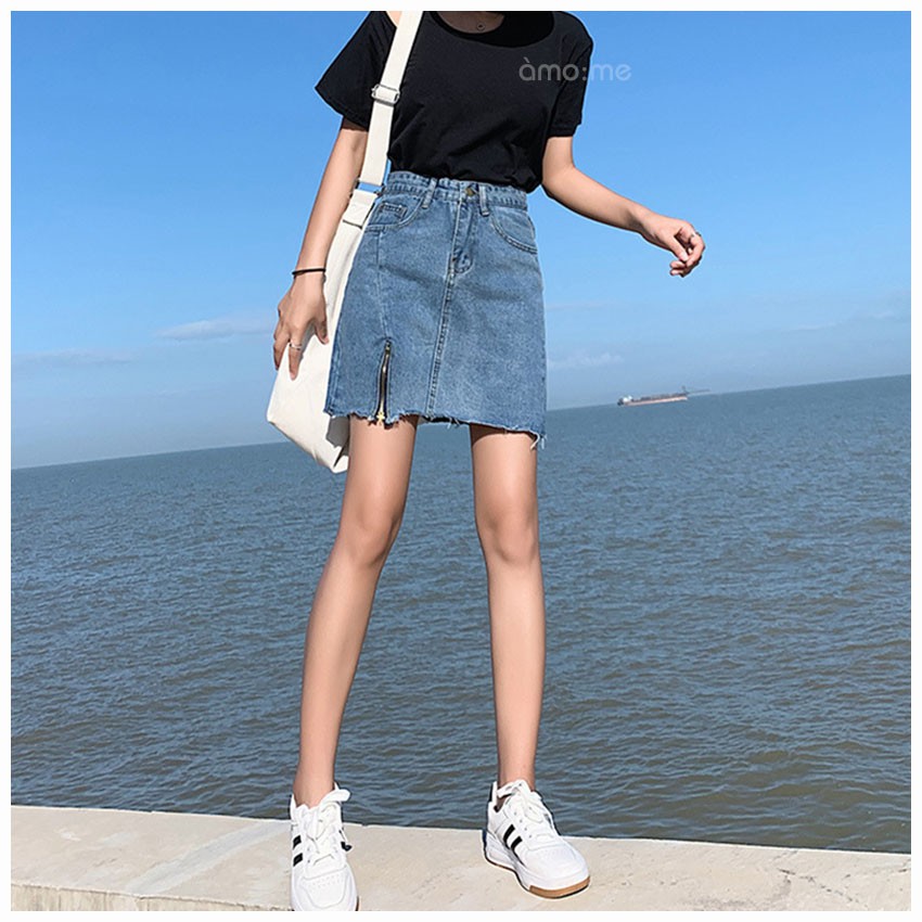 [ĐỒNG GIÁ 99K] Váy Jeans xẻ chất dày