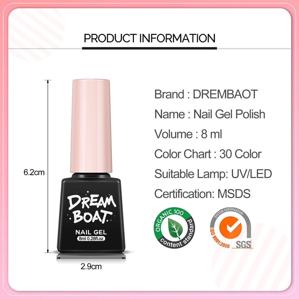 [Hàng mới về] Lọ Gel Sơn Móng 8Ml 30 Màu Sắc Thời Trang Tùy Chọn 01-20