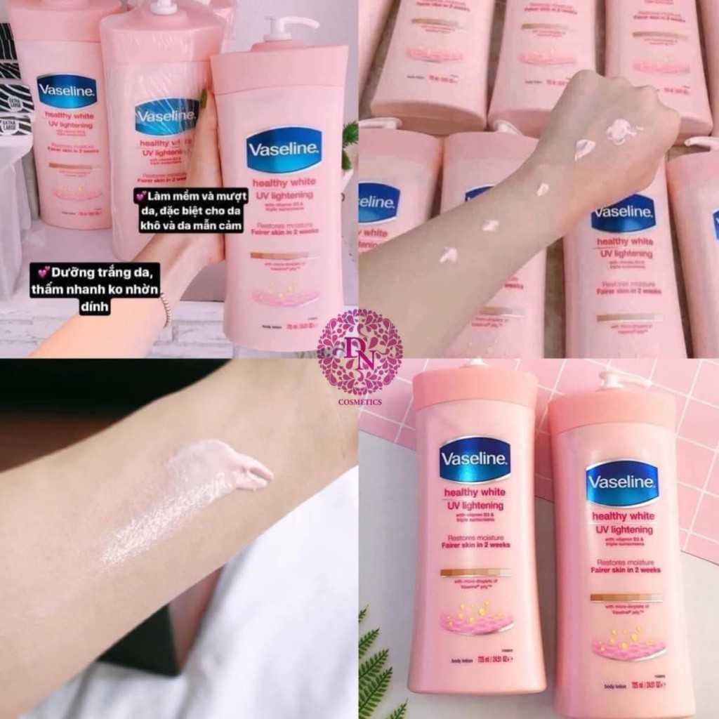 Dưỡng Thể Vaseline Healthy White UV Lightening 725ml Mỹ - Màu Hồng