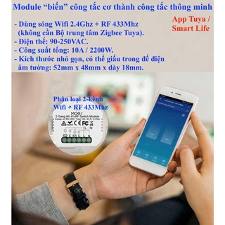 Module Tuya Smart Life, Zigbee / Wifi, loại 1/2/3 đèn, Home Assistant (Hass) -
