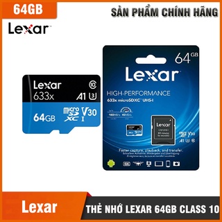 Thẻ nhớ Lexar Chính hãng 32G/ 64gb Class 10 – U3- Dùng cho mọi camera WIFI Imou, Ezviz, Camera giám sát hành trình