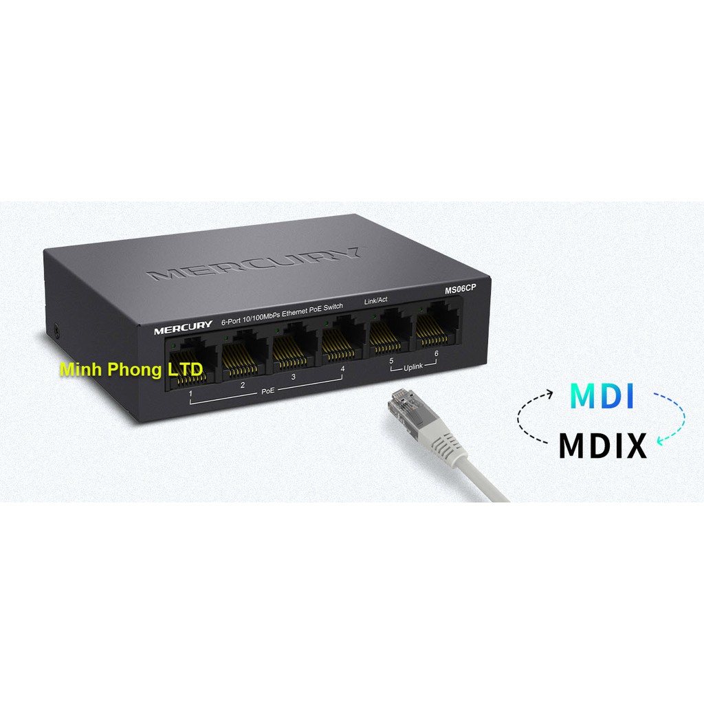 Bộ chuyển mạch switch POE 4, 5, 6, 8, 9, 10 cổng 100Mpbs - Hàng chính hãng Fast, Mercury, bảo hành 1 năm.