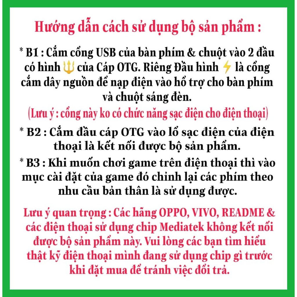 Combo Bộ Bàn Phím Giả Cơ 1 Tay FREE WOLF K15 + Chuột LED Nhiều Màu + Cổng OTG "MICRO"  ( Tặng Thêm Lót Chuột ) - NK | BigBuy360 - bigbuy360.vn