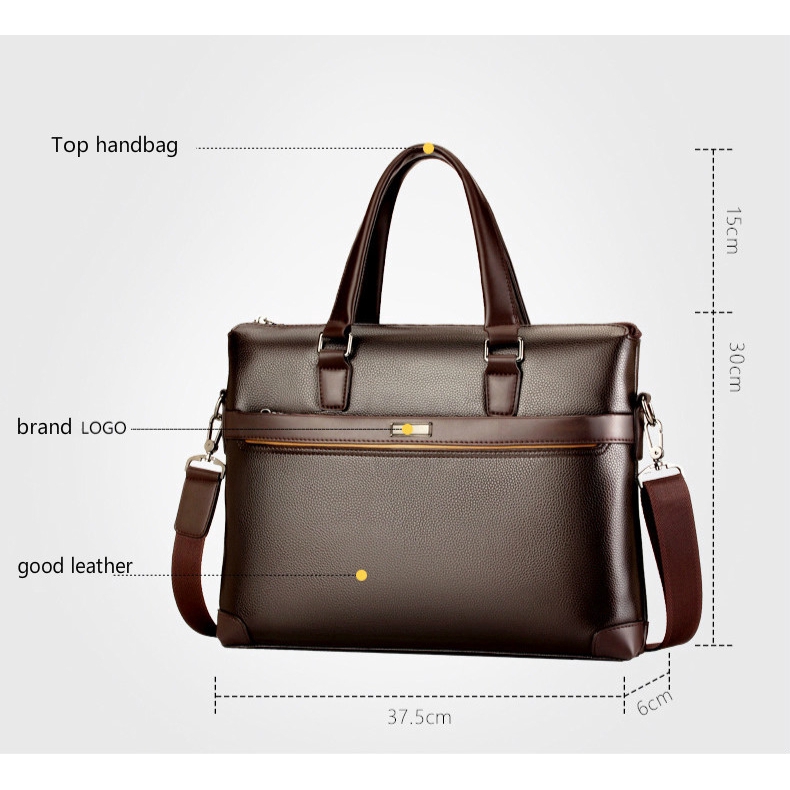 Couple Men Color Messenger Business Briefcase Handbag PU Leather Hand Bag 02