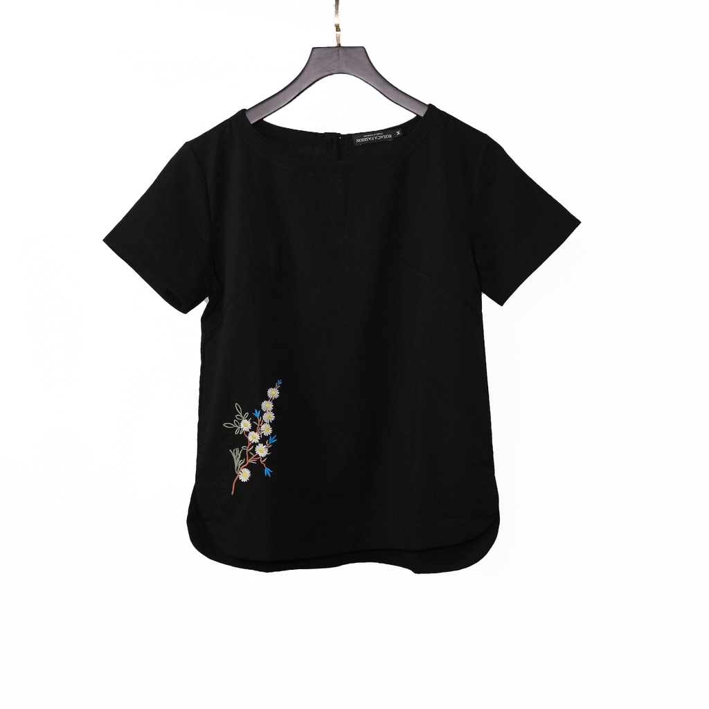 ÁO THUN NỮ TAY NGẮN, THÊU ĐẸP VẢI LINEN CAO CẤP ĐẸP