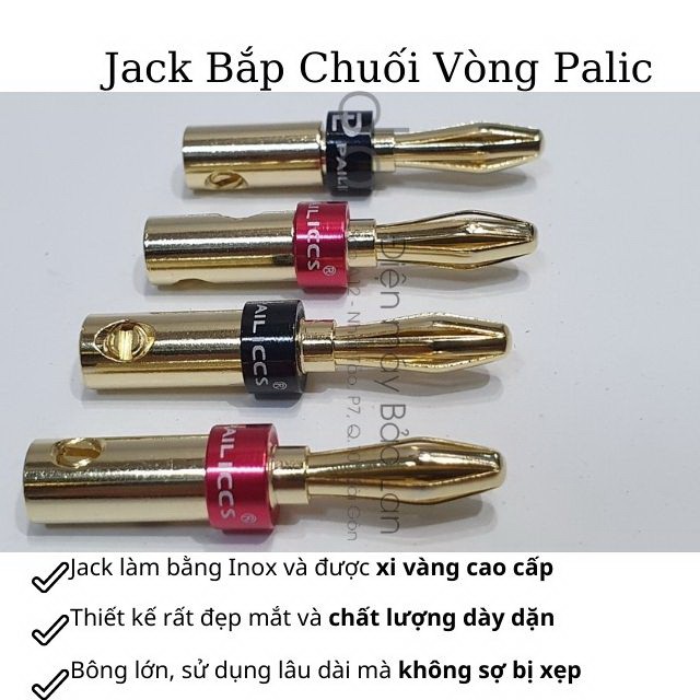 ( Bông Lớn ) Jack Bắp Chuối Vòng Palic Xi Vàng Cao Cấp, GIắc Cắm Loa