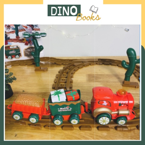 Đồ chơi tàu hỏa noel quà tặng giáng sinh cho bé có nhạc, bản 2021 3 toa