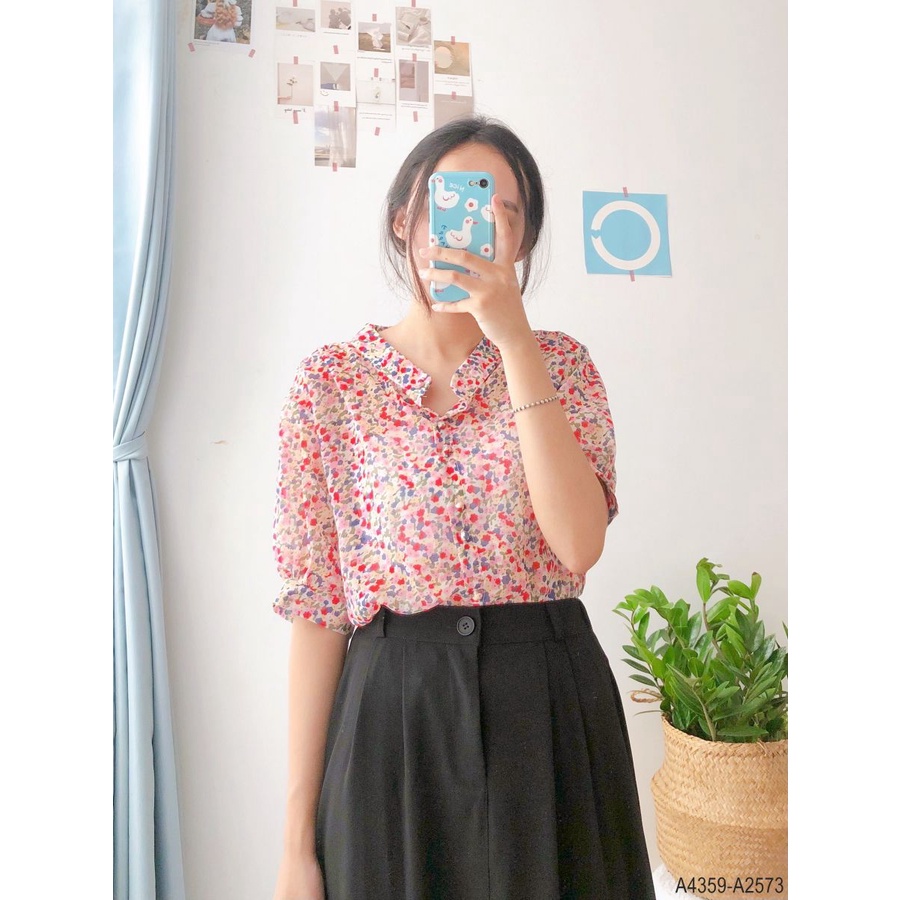 Áo sơmi Nữ tay lỡ hoa nhí Ovan.vn A4359