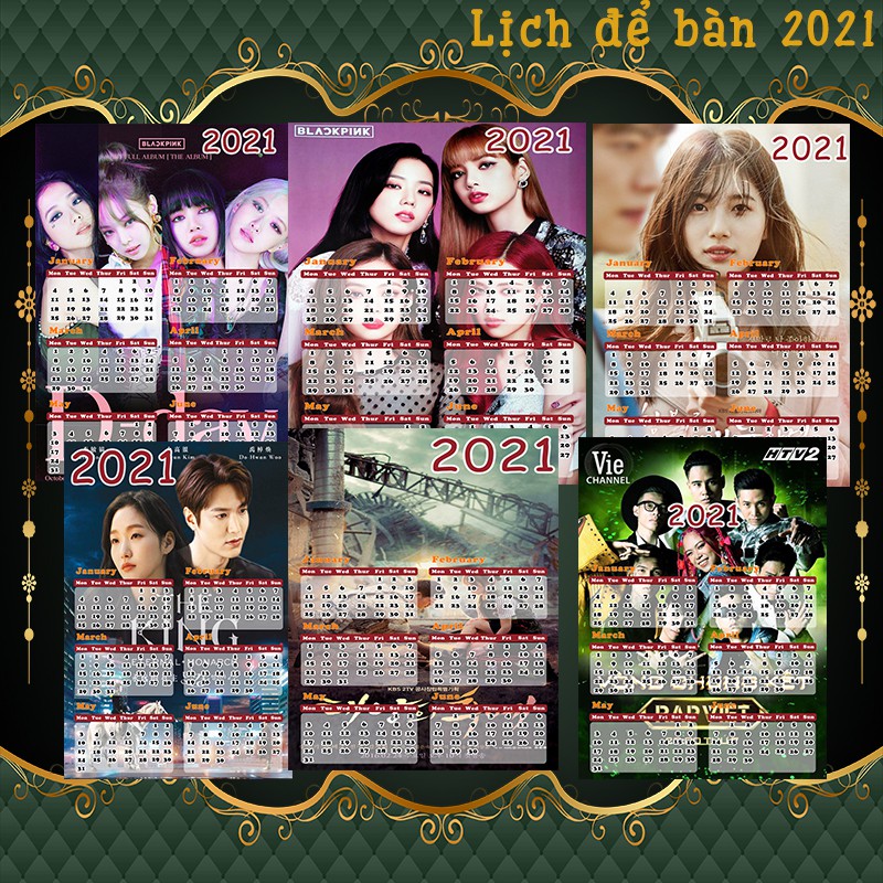 [Lịch Hot 2021] Lịch để bàn 2021 Lịch poster Blackpink , Rap Việt , và poster phim Hàn Quốc nổi tiếng kèm đế để lịch