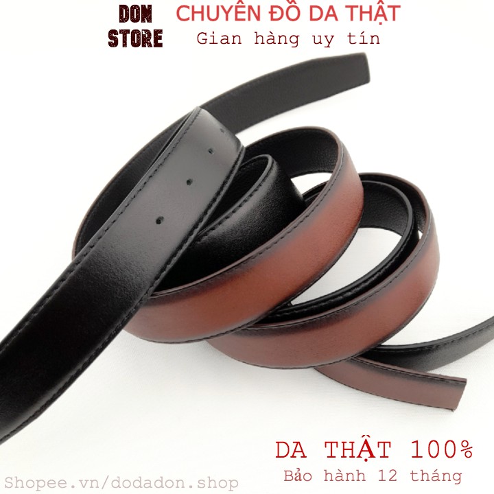 [DA BÒ] Dây Lưng Nam (không mặt) Da Bò Thật 100% Đục Lỗ Sẵn (Bản rộng 3.4cm cho khóa Kim Cài)