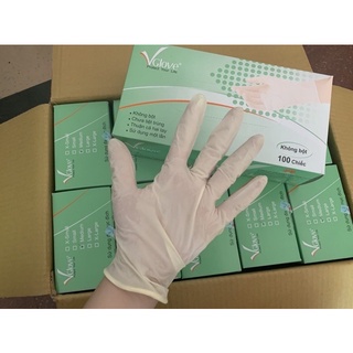 Găng tay y tế có bột Vglove Khải Hoàn (Lẻ 1 hộp)