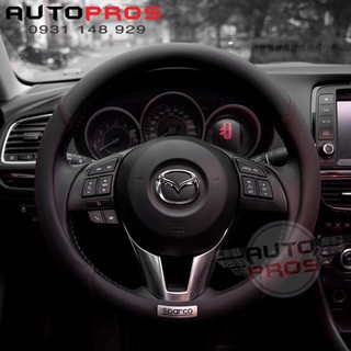 Bọc vô lăng Sparco SPC1113BK (Đen viền chỉ đỏ)