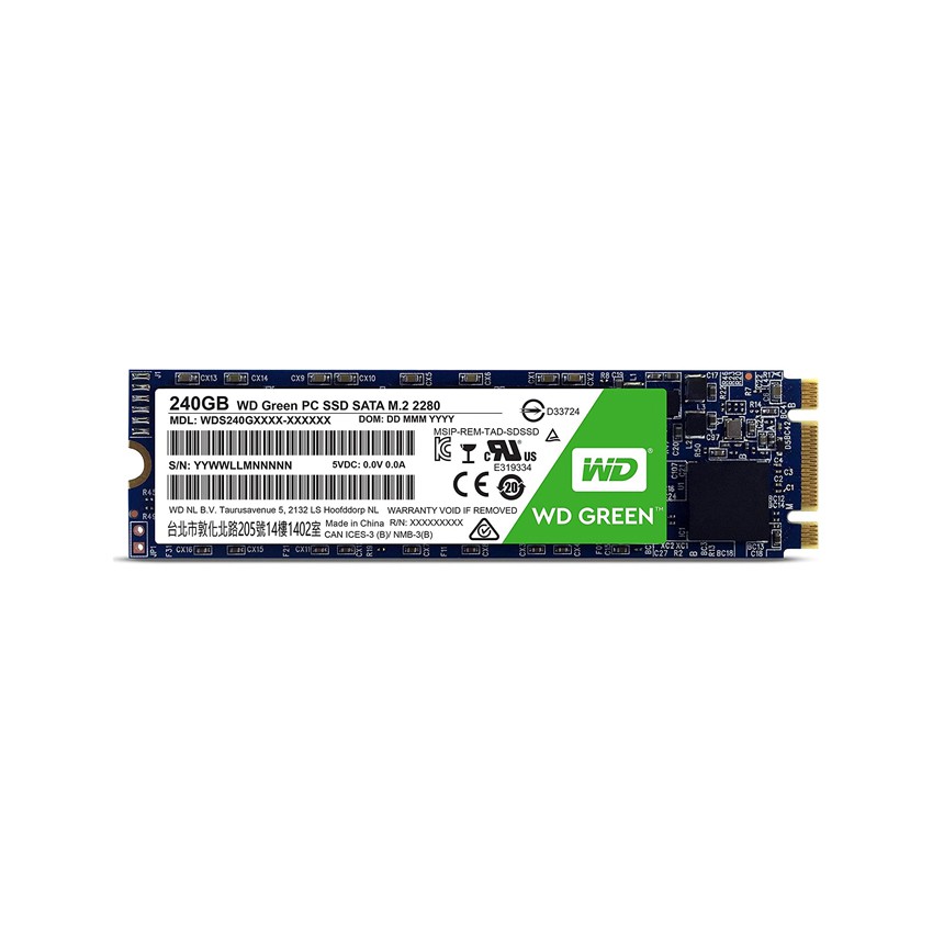 Ổ cứng SSD Western Digital Green M.2 2280 Sata III 240GB - Bảo hành chính hãng 36 tháng