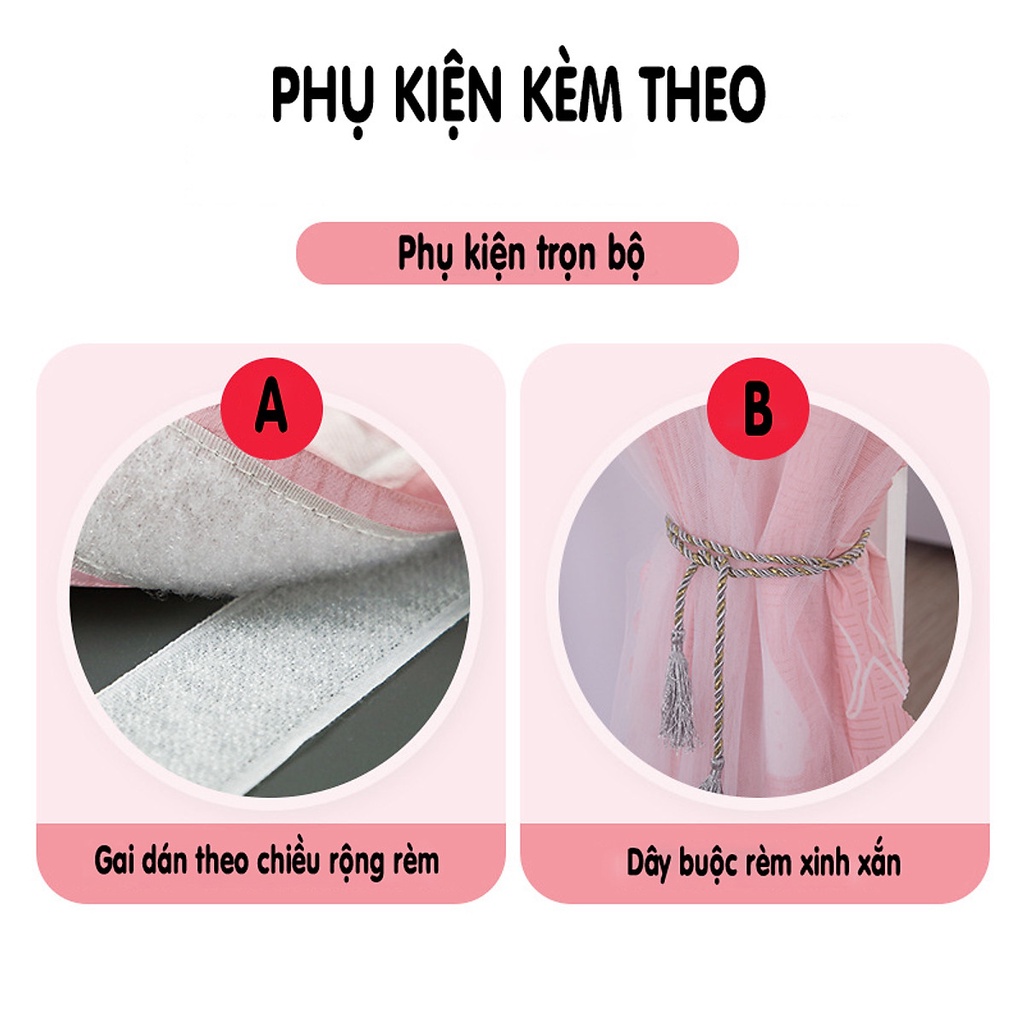 Rèm cửa dán tường Levika.hn họa tiết lá rùa xanh dương dịu mát che nắng cửa sổ, decor phòng ngủ