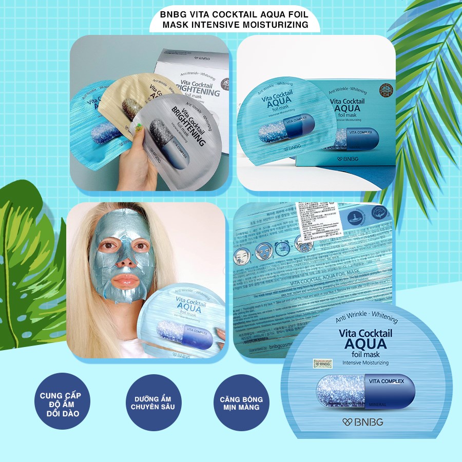 Mặt nạ cấp ẩm cho da BNBG Vita Cocktail Aqua Foil Mask 30ml