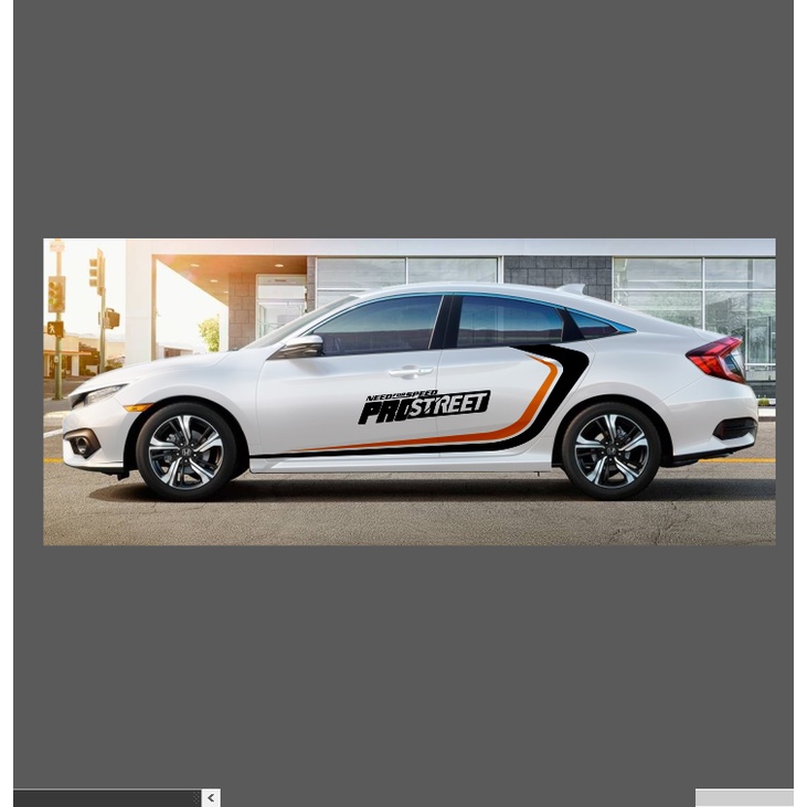 Tem sườn dán xe sedan đơn giản đẹp, dùng cho xe sáng màu
