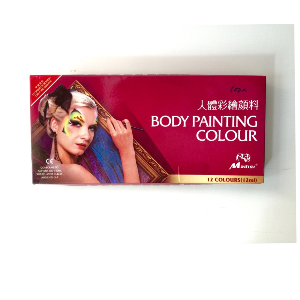 Màu vẽ mặt, vẽ cơ thể, màu vẽ hóa trang Haloween Body Painting Color set bộ 12 màu 12x12m