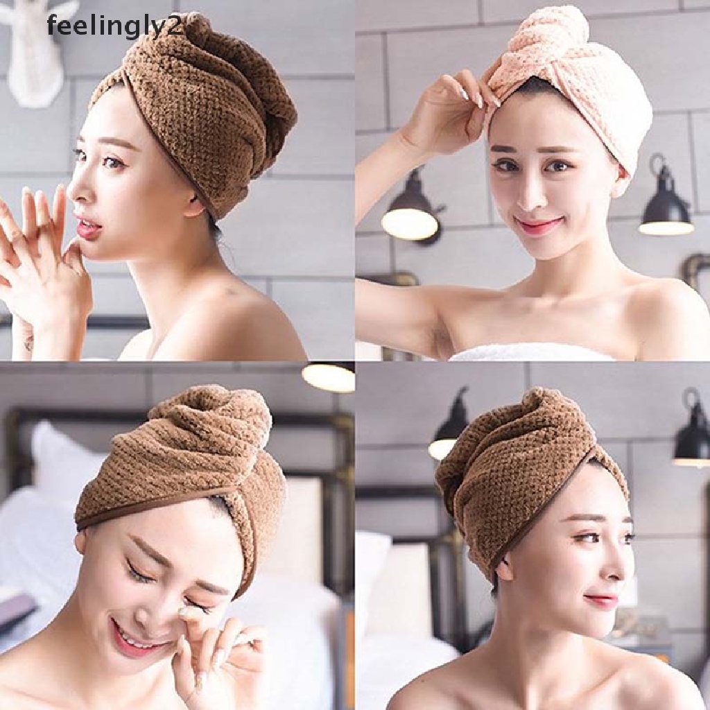 Khăn quấn khô tóc bằng sợi micro nhanh khô tiện dụng