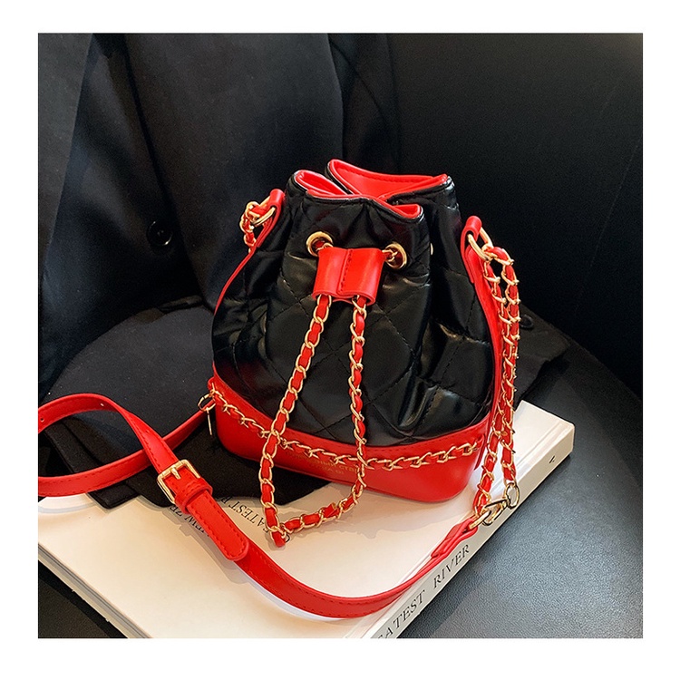 IELGY Túi Đeo Chéo Dây Rút Thêu Họa Tiết Kim Cương Mới Cho Nữ