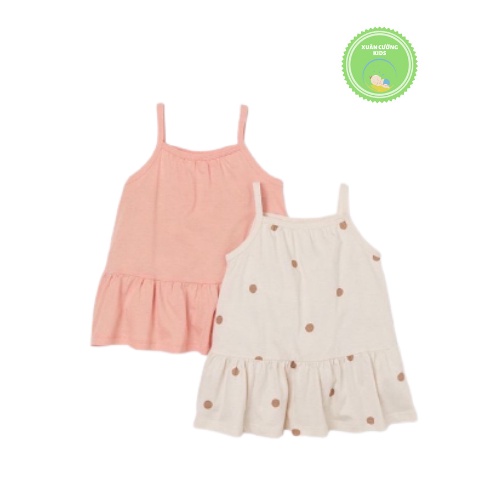 Váy cho bé, sét 2 váy hai dây đuôi cá HM cho bé gái chất cotton hàng VNXK, xuất dư xịn cho bé từ 8 đến 20kg