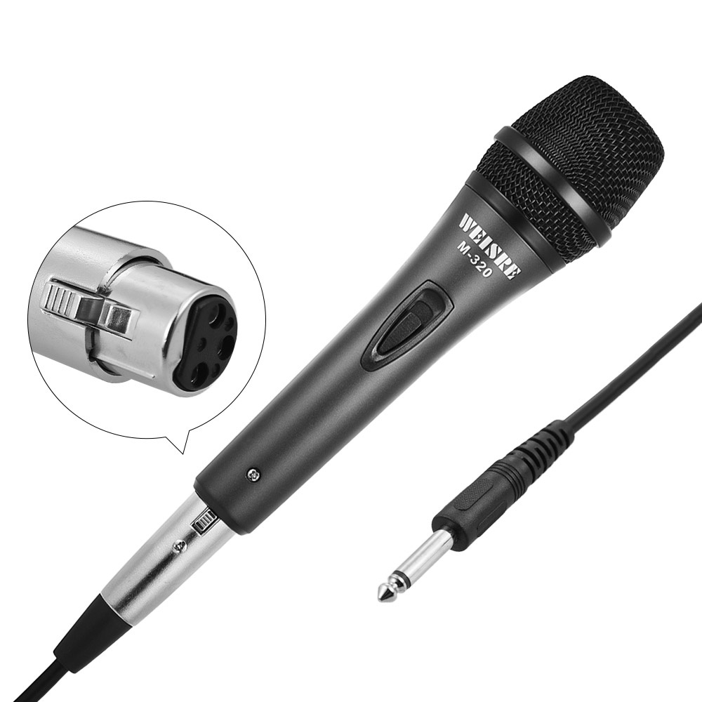 Micro Cầm Tay 16ft Xlr-To-1 / 4 "Có Dây Cáp Tháo Gỡ Chuyên Nghiệp