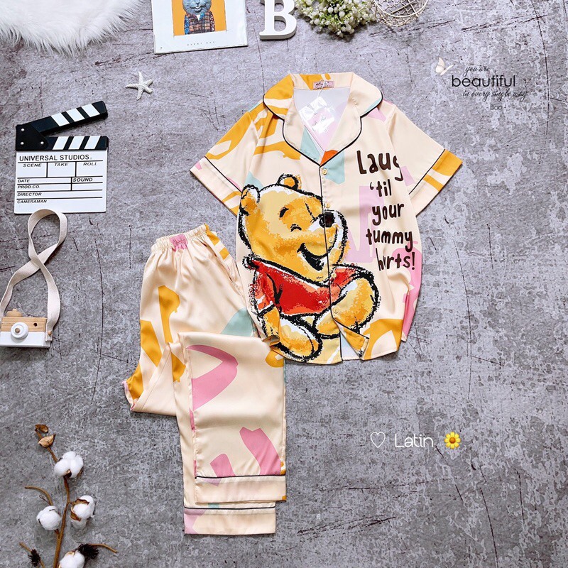 Pijama Lụa Latin Gấu Pooh