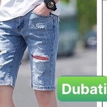 QUẦN SỌT SHORT LỬNG JEAN NAM CHẤT BÒ XANH LÓT VẢI ĐỎ VÀNG HOKKAIDO CAO CẤP- DB-65- DUBATI FASHION