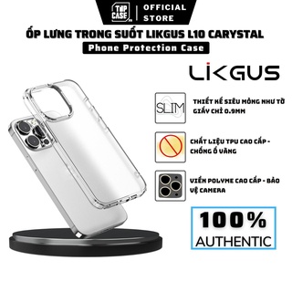 Ốp Lưng IP 13 ProMax/13 Pro/13/12 ProMax/12 Pro/12 chống sốc Likgus Crytal trong suốt, chống ố vàng, chống trầy xước