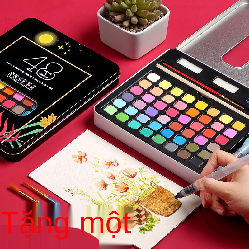 ☃✆▪Sơn màu nước rắn bức tranh trẻ em một bộ đầy đủ các vật dụng nghệ thuật trong công cụ vẽ học sinh giá trị cao bán buô