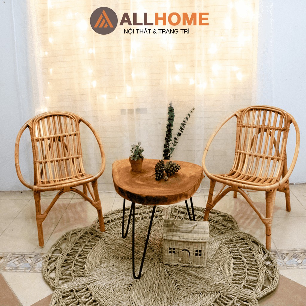 Ghế Mây Benchair Decor ALLHOME Trang Trí Nhà Cửa Cafe Homestay Mây Tự Nhiên Không Mối Mọt Kiểu Dáng Vintage