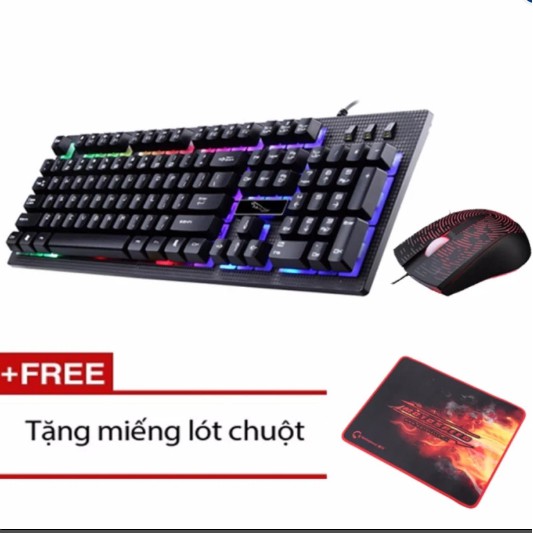 Combo bàn phím LED giả cơ G20 và chuột chơi Game R8 1611 (Đen) + Tặng kèm lót chuột