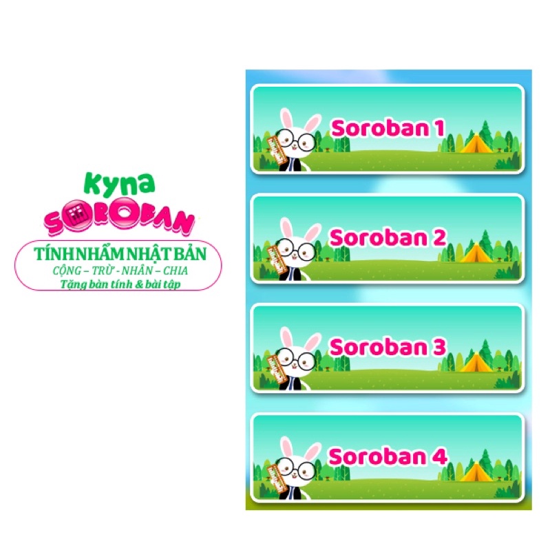 Toán Kyna cho bé (Finger Math 3-8 tuổi/Soroban/Primary Math Toán tiểu học)