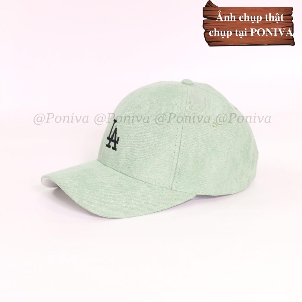 Mũ lưỡi trai ❤️ Nón kết thêu chữ L..A... chất nhung mịn form unisex LaMin5 phong cách Ulzzang Thời trang PONIVA siêu hot
