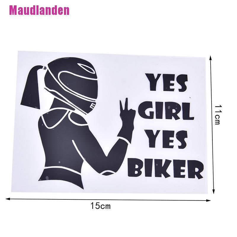 Miếng Dán Trang Trí Xe Hơi / Xe Máy Hình Cô Gái Yes 3d Vui Nhộn