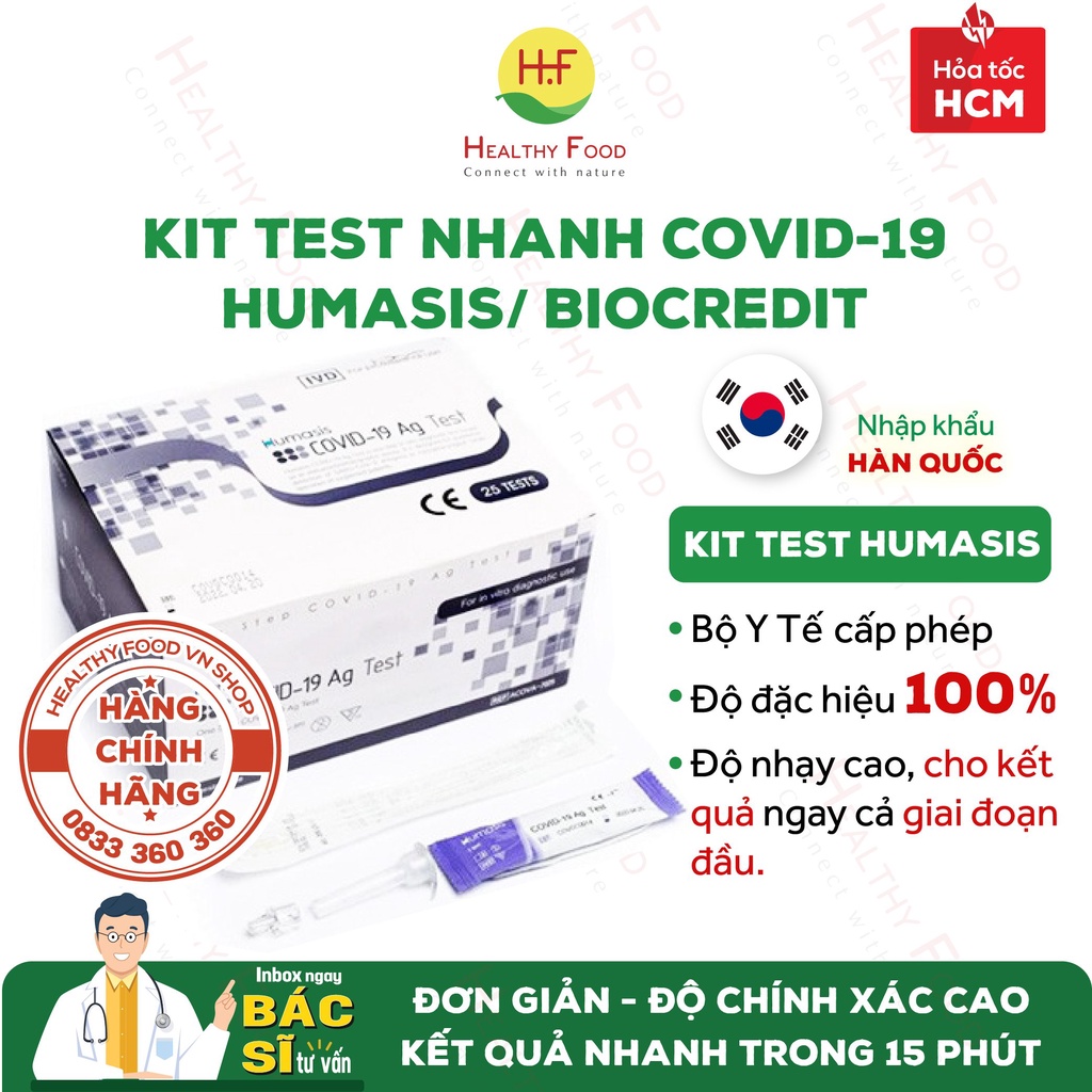 ⚡ CH HÀN QUỐC - GIAO HỎA TỐC⚡  Bộ Test Covid 19 Nhanh Tại Nhà HUMASIS/BIOCREDIT - Chính xác, Tiện Lợi