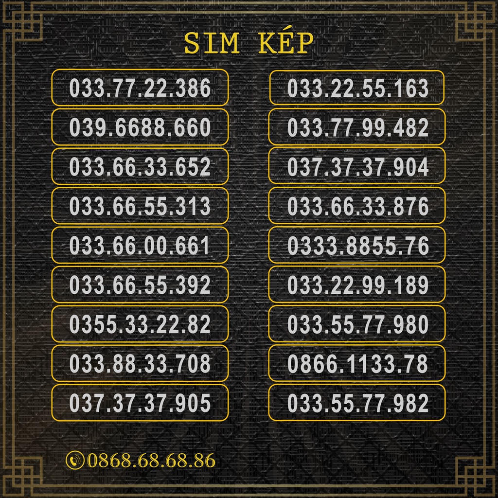 Sim Số Đẹp Dạng Kép, Sim Viettel Trả Trước, Hỗ Trợ Đăng Ký Chính Chủ