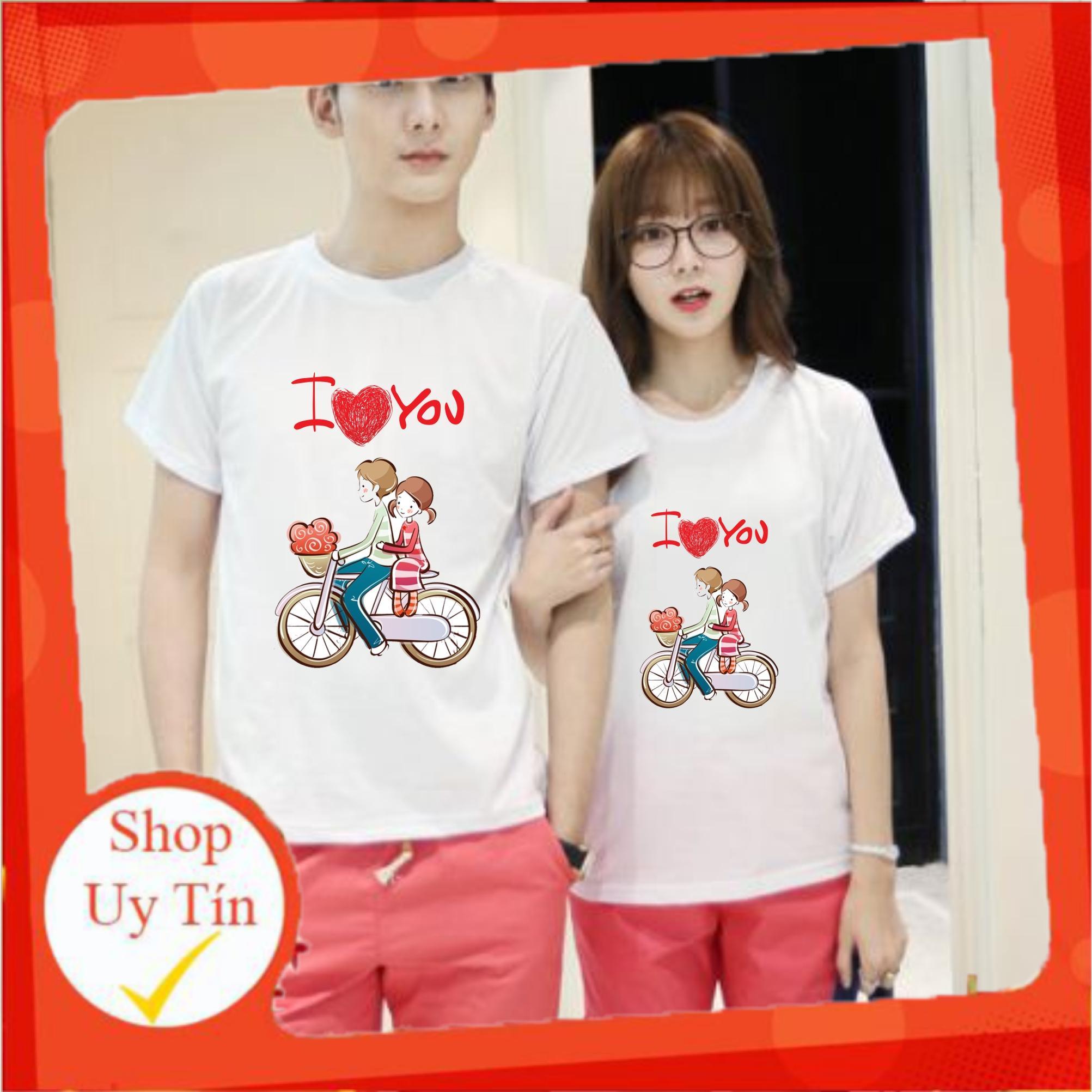 [HANG HOT] Áo đôi tình yêu - In hình xe đạp - [TẠI SHOPVIETSO1]