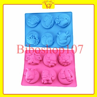 Khuôn silicon làm bánh, thạch, rau câu, socola 12 Cung Hoàng Đạo