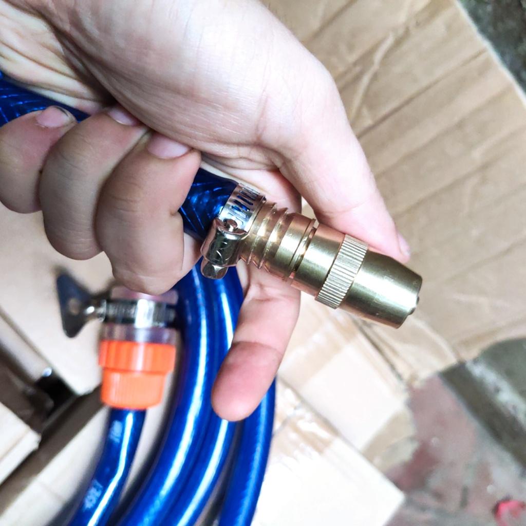 3-20m dây + vòi tưới cây đồng thau, điều chỉnh tia nước, vòi rửa xe, tưới cây đa năng