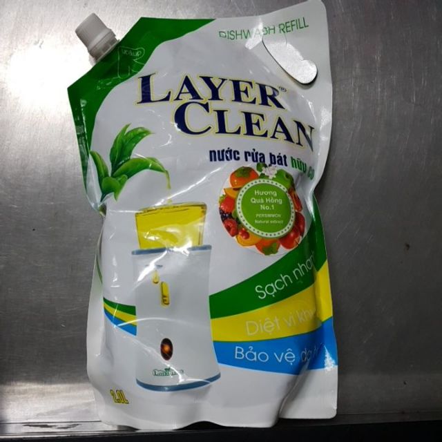 Túi nước rửa bát hữu cơ Layer Clean 2000ml