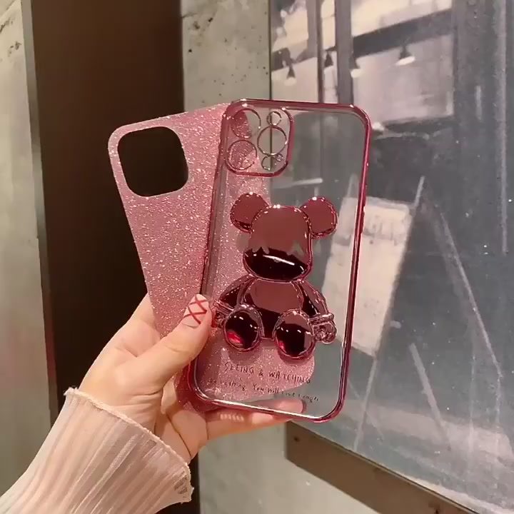 Ốp điện thoại mẫu gấu láng bóng thời trang cho iphone Xs Max X Xr 11 12 13 Pro Max SE2020 7 8 Plus | BigBuy360 - bigbuy360.vn