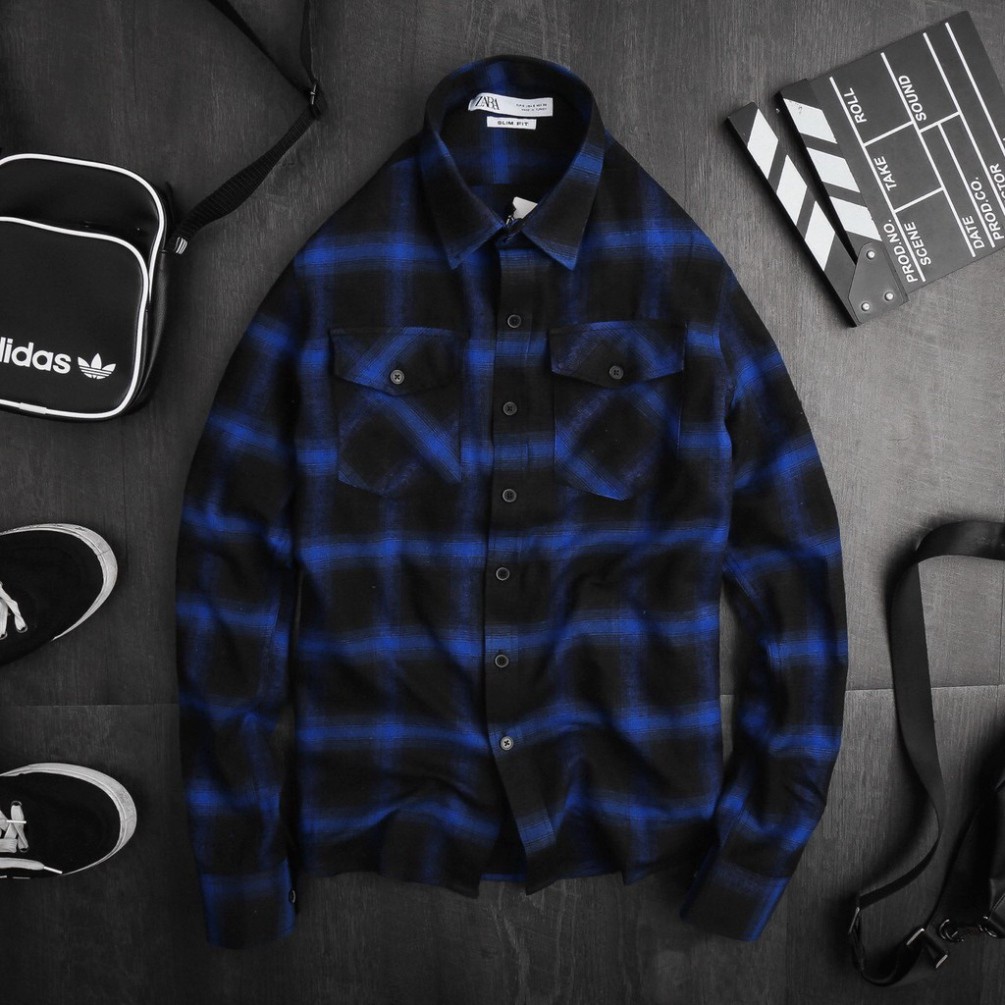 Áo sơ mi khoác ngoài dài tay gấp hộp Kẻ Dạ cao cấp, chất vải cotton mịn phong cách công sở | BigBuy360 - bigbuy360.vn