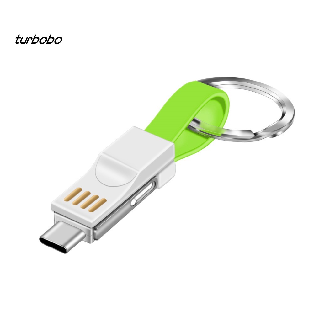 Dây Cáp Sạc 3 Trong 1 Micro Usb Type-C Có Móc Khóa Cho Điện Thoại Android Iphone