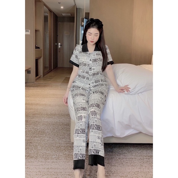 MẪU MỚI ☘Đồ Bộ Pijama - Tay Ngắn Họa Tiết Thiết Kế Sang Chảnh Chất Liệu mango