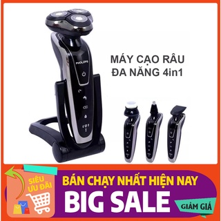 Máy Cạo Râu Nam Đa Năng Cao Cấp, Dao cạo râu điện 4 trong 1, cắt lông mũi, tông đơ, massage mặt, Cạo khô, Cạo ướt
