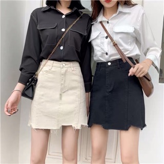 CHÂN VÁY CẠP CAO RÁCH GẤU