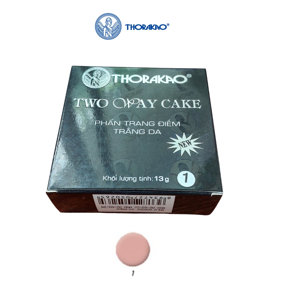 Phấn trang điểm trắng da Thorakao 13g, phấn phủ kiềm dầu dưỡng trắng da, có kim tuyến nhẹ